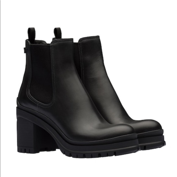 Prada Shoes - Prada leather heeled boots SZ 37